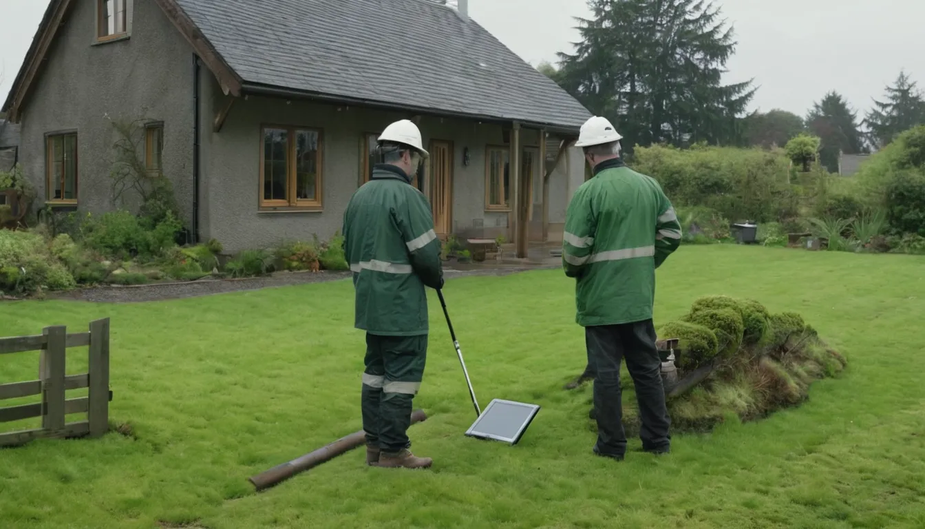 Local sewer line provider reviewing a camera inspection screen near a home in the Seattle area